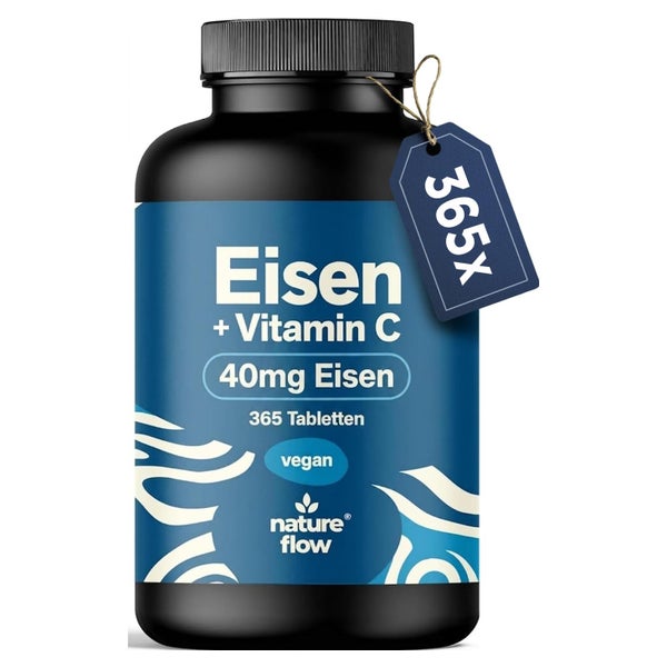 Eisentabletten 40g Eisen + Vitamin C - Nature Flow 365 St
