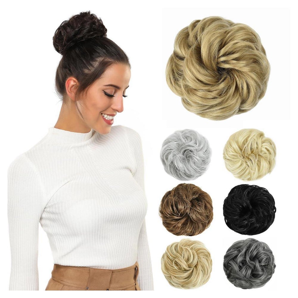 Dutt Haarteil Gummiband Messy Bun Pferdeschwanz 24# Aschblon 1 St
