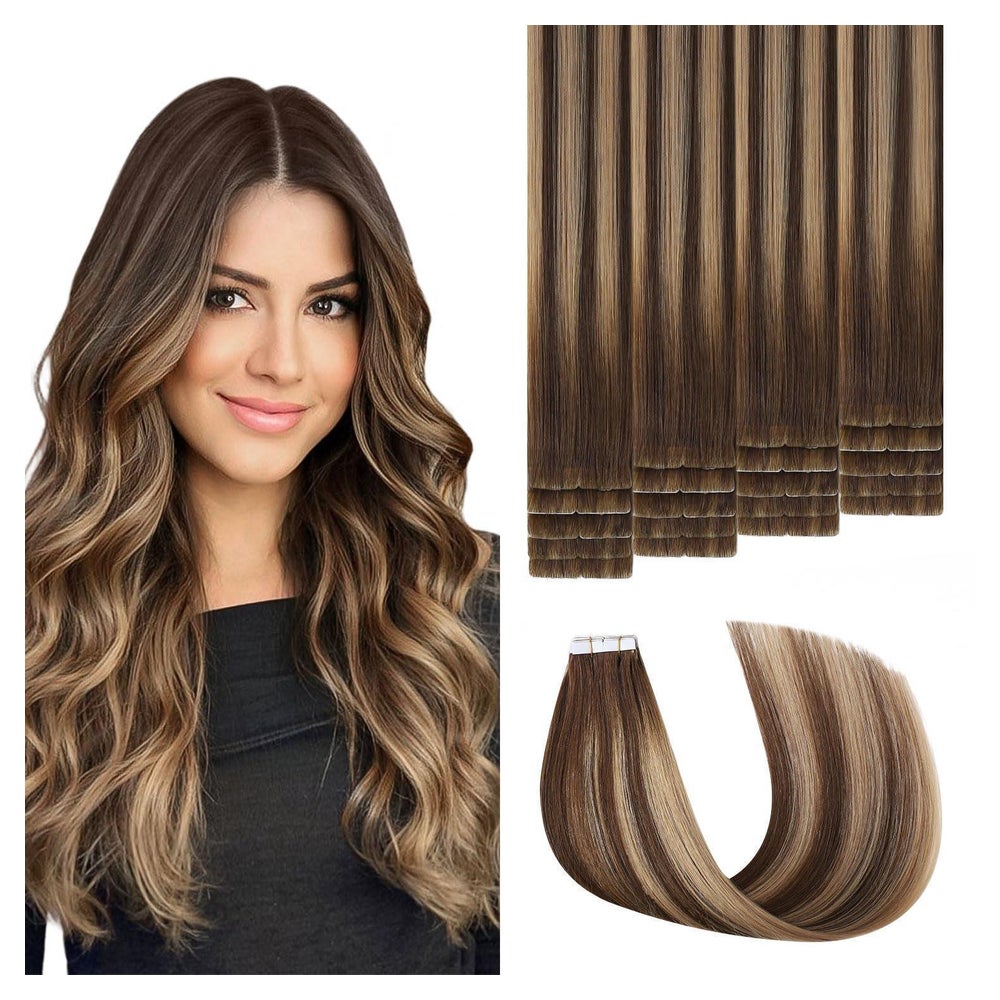 Haarverlängerungen 55cm #4 27 4 Balayage Schokoladenbraun bi 1 St