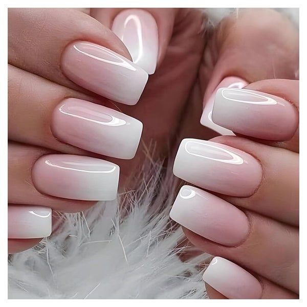 Nagelset Press On mittellange Square Ombre Pink 24 Stück glä 1 St