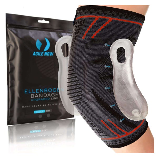 AGILE NOW Ellenbogenbandage "Upgraded" Rot L 1 St