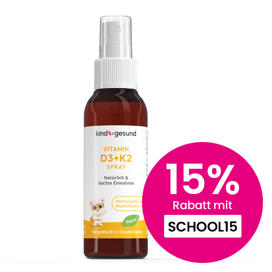 Veganes Vitamin D3K2 Spray Kinder hochdosiert – kindgesund® 25 ml