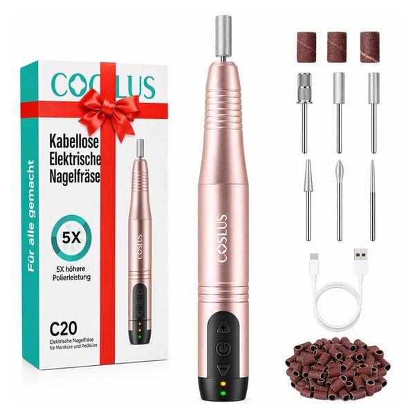 COSLUS  11 in 1 Profi Maniküre und Pediküreset Rosa 1 St