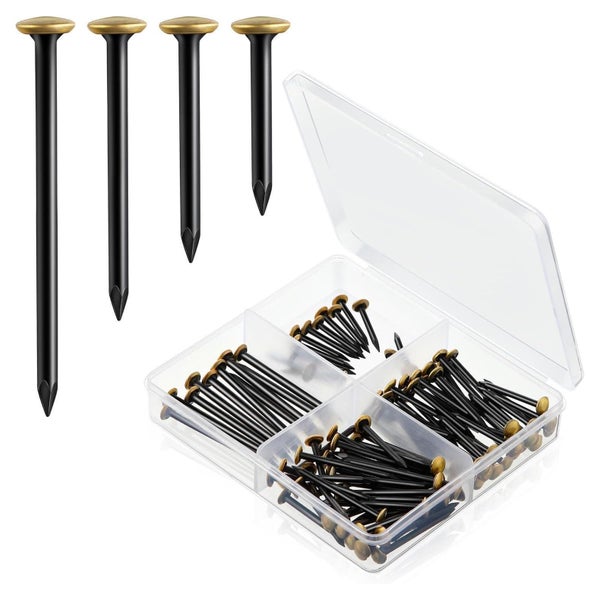 Enhon 120 Bilderägel Set (20-40mm) - Rostfrei, Goldkopf, Ohne Bohren, Inkl. Box