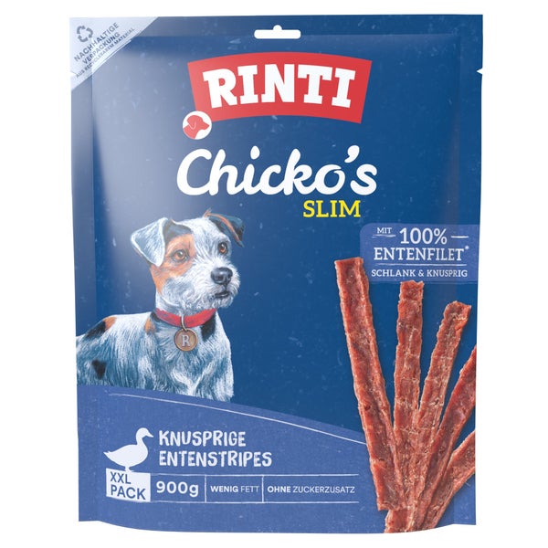 Rinti - Chicko Slim Knusprige Entenstripes XXL-Pack 3,6 kg