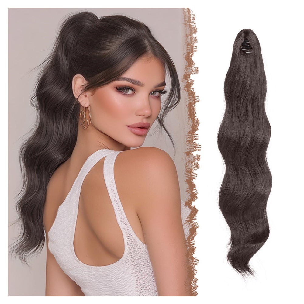 Pferdeschwanz Extensions Clip Ponytail Haarteil Mittelbraun 1 St