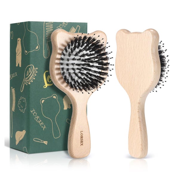 Mini Bären Haarbürste Damen Herren Kinder Wildschweinborsten 1 St