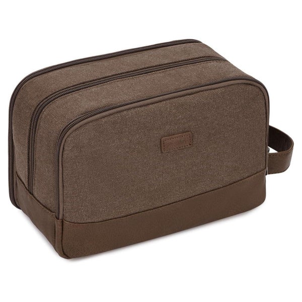 Kulturtasche Herren Reise Canvas Vegan Braun Dunkelbraun 1 St