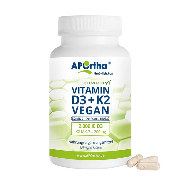 Veganes Vitamin D3 2.000 IE + K2 MK-7 Cyclo® 200 µg-Kapseln 120 St