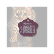 Tiermarke Pfotenform Aluminium Rosa mit QR-Code 1 St