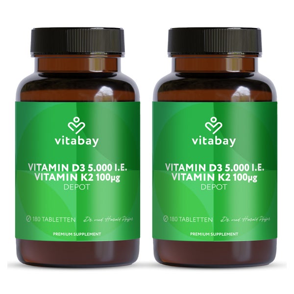Vitabay Vitamin D3 K2 5000 IE 360 St