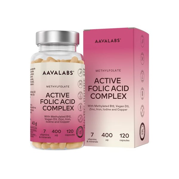 Aavalabs Folsäure 400 µg 5-MTHF Komplex, 120 Kapseln 120 St