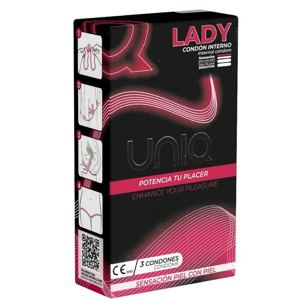 Uniq - Latexfreie Frauen-Kondome mit Strumpfgurt 3 St
