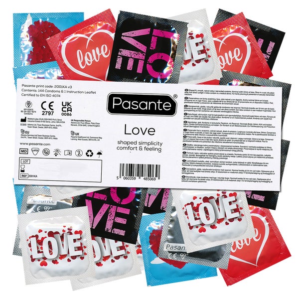 Pasante Love Kondome anatomisch komfortabel 144 Stück (144 Kondome) 144 St