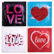Produktabbildung: «Love» – Motivkondome, 144 Stück, Comfort-Form, 54 mm (144 Kondome) 144 St