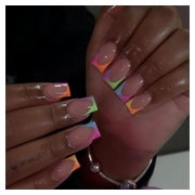 Nagel kurz quadratisch Farbverlauf French Tip glänzend Nude 1 St