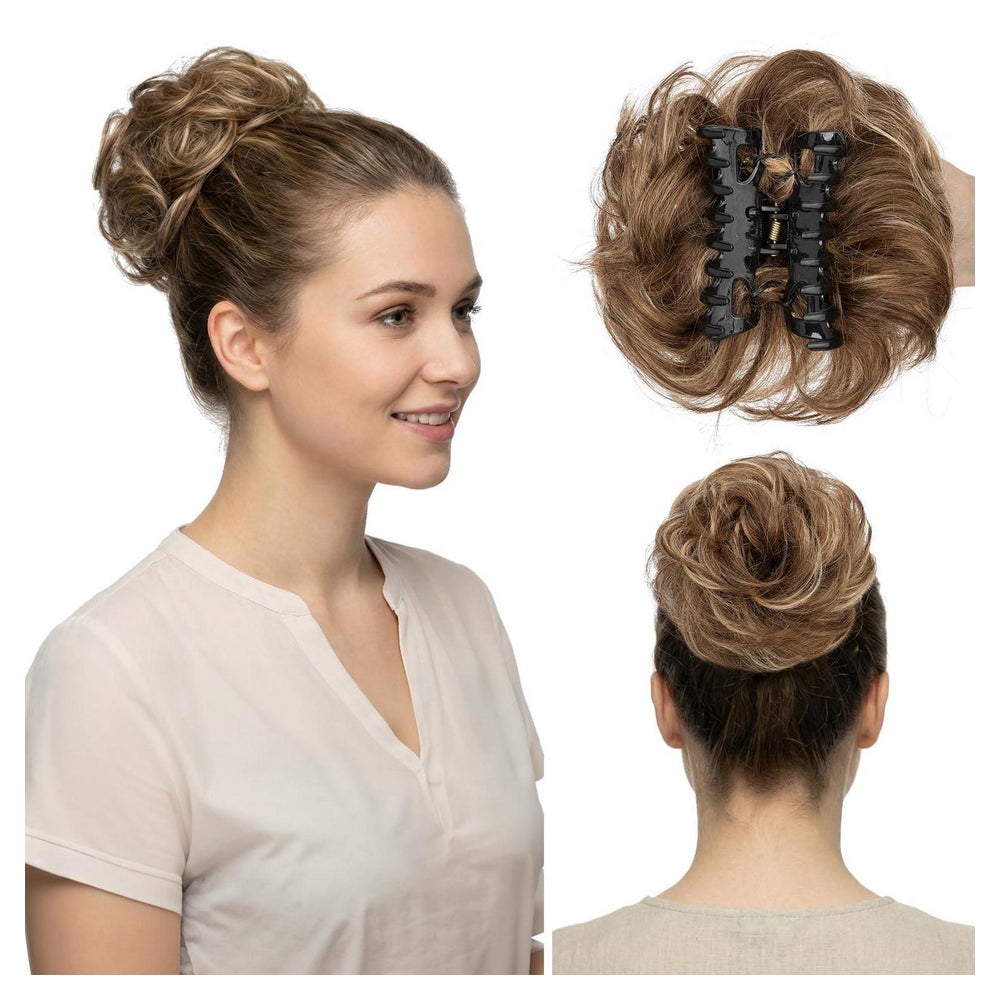 Haarteil Messy Bun Echthaar Klammer #4 27 Schokoladenbraun D 1 St