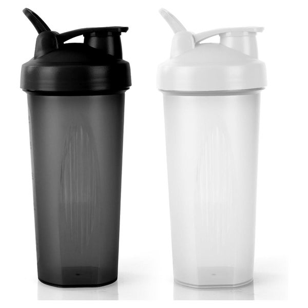 AOGOE Protein Shaker 600ml - BPA Frei, Auslaufsicher, mit Messskala, Henkel &