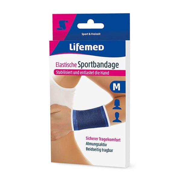 Lifemed Elastische Sportbandage blau "Handstütze", Gr. XL 12 St