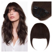 Haarteil Clip in Echthaar Schläfen Gerader Pony 25g 02 Dunke 1 St