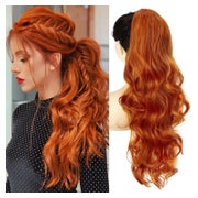 Pferdeschwanz Haarteil Clip Extensions Kordelzug Wellig Ingw 1 St