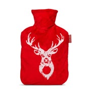 Wärmflasche Klassik 1,8 l mit Veloursbezug Hirsch rot 1 St