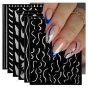 Nagelsticker selbstklebend Silberglitzer French Tip 8 Blatt 1 St