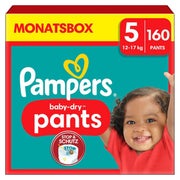 Pampers Baby Dry Pants Höschenwindeln Größe 5 Junior, 12-17 kg – verstärkte Sicherheitsbündchen 160 St