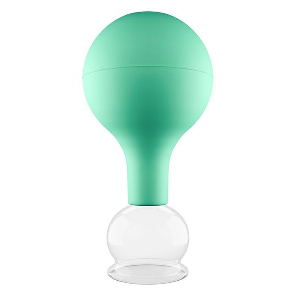 Pulox Schröpfglas aus Echtglas mit Saugball - 32mm in Grün 1 St