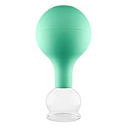 Produktabbildung: Pulox Schröpfglas aus Echtglas mit Saugball - 32mm in Grün 1 St