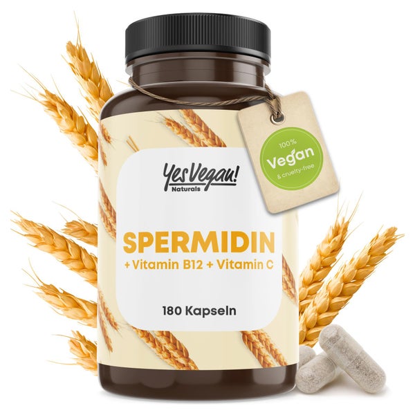 3mg Spermidin + Vitamin C+B12 (180 Kapseln für 6 Monate) Spermidin Kapseln hochdosiert 3 x 180 St