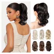 Pferdeschwanz Haarteil Locken Haarklammer 36 cm Schwarzbraun 1 St