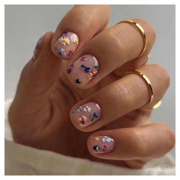 Kunstnägel PressOn Nails 24 Kurz Eckig Acryl Nude Frühl 1 St