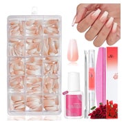 Falsche Nägel Tips Set 240 15 Größen Gradient Baby Nude Ball 1 St