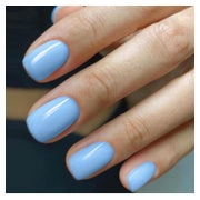 Falsche Nägel Französische Kurz Eckig 24 Acrylnägel Hellblau 1 St