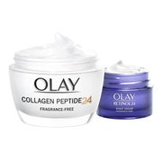 Olay Tages- und Nachtset, Collagen Peptide 24 Tagescreme und Retinol 24 Anti Aging Nachtcreme 65 g