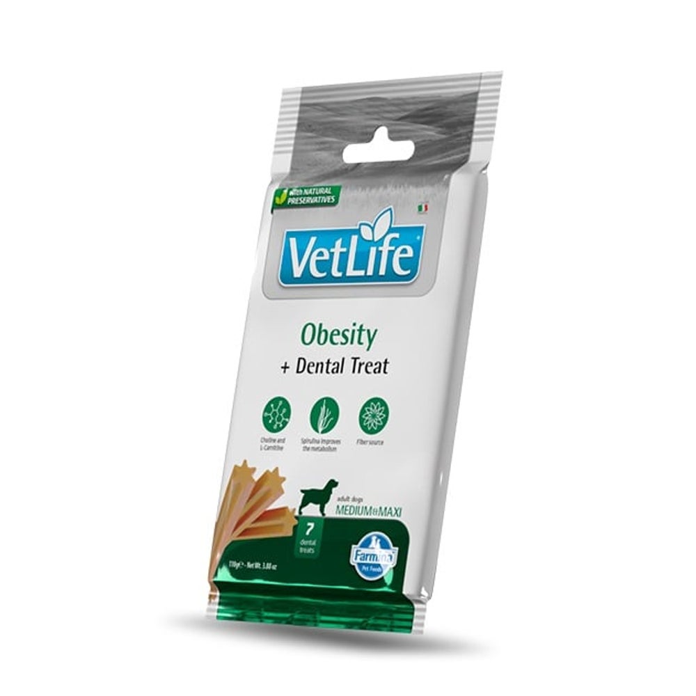 FARMINA Vet Life Dental Treat Obesity Medium/Maxi (7 szt) Zahnpflege-Leckerli für mittelgroße und große Hunde 0,1 kg