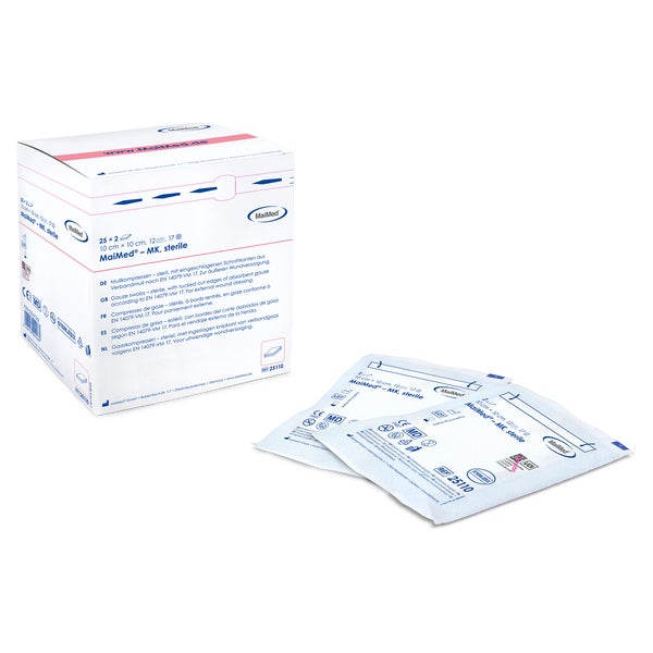 MaiMed® Mullkompressen steril 5 x 5 cm 8-fach, einzeln eingesiedelt 100 Stck. 100.0 St