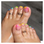 Falsche Zehennägel 24 Stück Acryl Set Frauen DIY Regenbogen 1 St