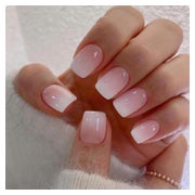 24 Stücke Ombré Pink Press on Nägel Kurz Quadratisch Glänzen 1 St