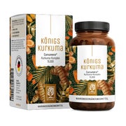 Produktabbildung: Kurkuma Komplex aus Curcuma longa, Curcuma zanthorrhiza und Curcuma zedoaria mit Piperin & Vitamin C - KÖNIGSKURKUMA - 60 vegane Kapseln - NATURTREU® 60 St