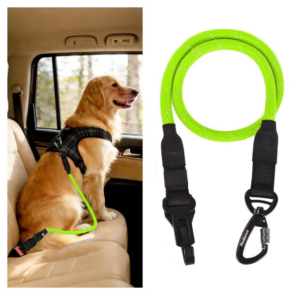 Hunde Sicherheitsgurt Sicherheitsgeschirr Karabiner Seil Grü 1 St