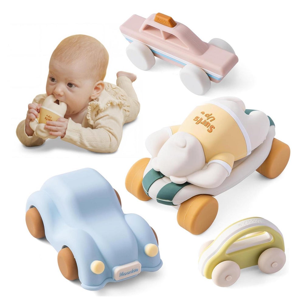 Silikon Spielzeugautos Set Beißring Baby Sensorik 1 St