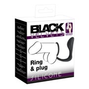 Black Velvets - Penis-/Hodenring mit Plug