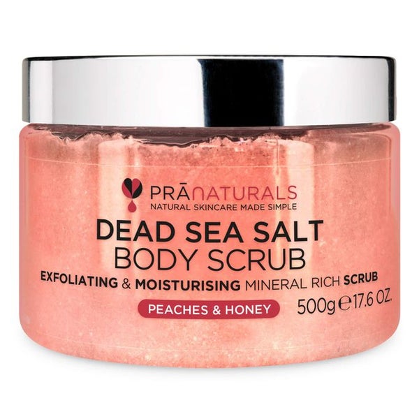 PraNaturals Körperpeeling mit Salz aus dem Toten Meer und Pfirsich & Honig 500 g