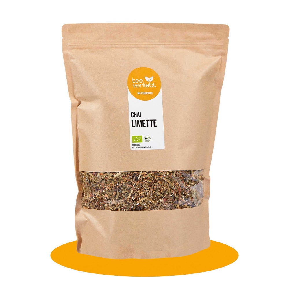 teeverliebt - Chai Limette Bio loser Kräutertee Großpackung I Würziger Kräutertee mit Zitrusfrische | 1kg 1000 g