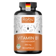 Vitamin B1 Kapseln, 250 mg pro Kapsel, Hochdosiert - RAIBU 180 St