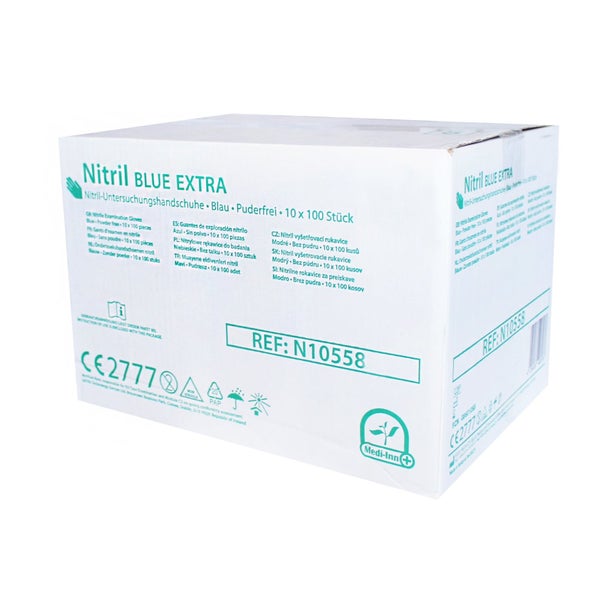 Medi-Inn Nitril blue extra Einmalhandschuhe, puderfrei, Gr. M 1000 St