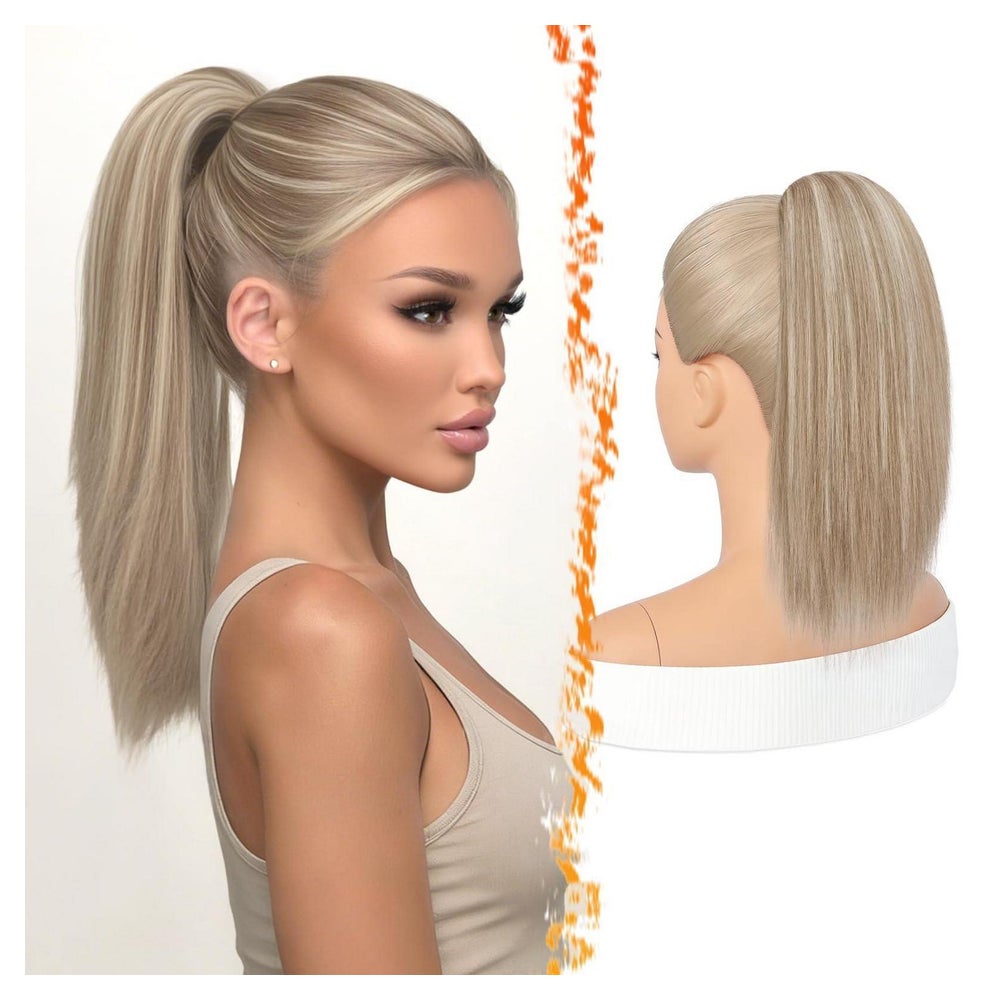 Pferdeschwanz Haarteil glatt blond 40cm Blond Highlights 40c 1 St
