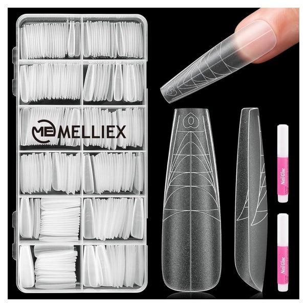 Künstlicher Nagel 288 Stück French Vollabdeckung Acryl matt 1 St